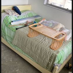 Free Antique Bed Solid Wood With Mattress And Box 