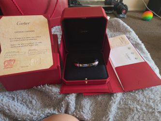 Cartier Love Cuff  Bracelet in 18k white gold size 20