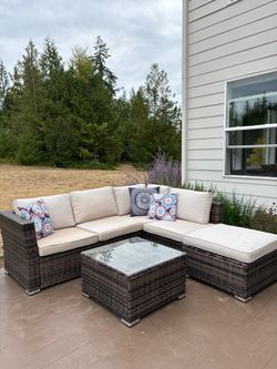 Rattan patio sectional