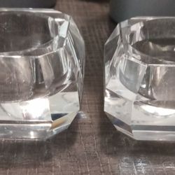 Crystal Ash Tray/ Candle Holders