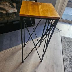 Wooden and metal plant stand