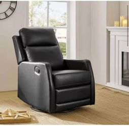 Recliner chair , Elegant , Black Rocker Recliner with Wingback H-6