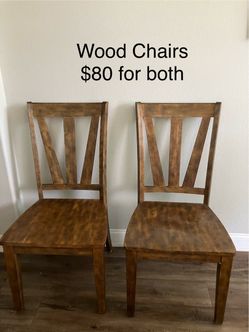 Wood Chairs Set of 2