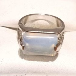 New Sterling Silver Plated Moonstone Ring 