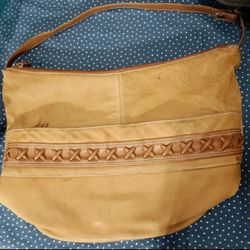 Suede Leather Vintage Zip Shoulder Bag