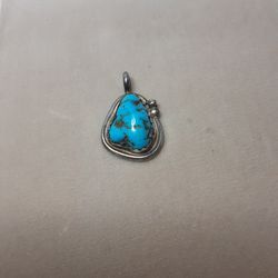 AZ TURQUOISE NUGGET PENDANT with STERLING SETTING