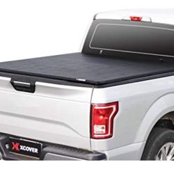 XCOVER Soft Locking Roll Up Truck Bed Tonneau Cover, Compatible with 2015-2025 F150, 2022-2025 F150 Lightning Pickup 5.6 Ft Bed