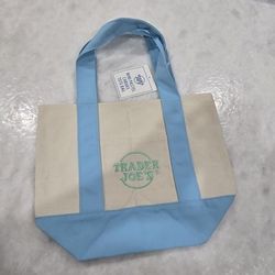 Trader Joe's Mini Tote Bag Pastel Blue $10