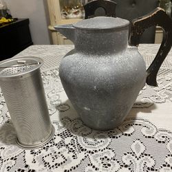 Heavy Old Coffee/ Tea Pot Cast Aluminum 