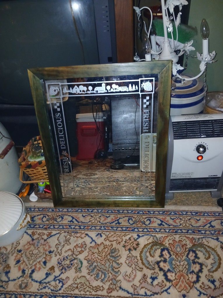 Vintage Fresh & Delicious Strawberries Frame & Mirror 22 1/2" X 18 1/2"