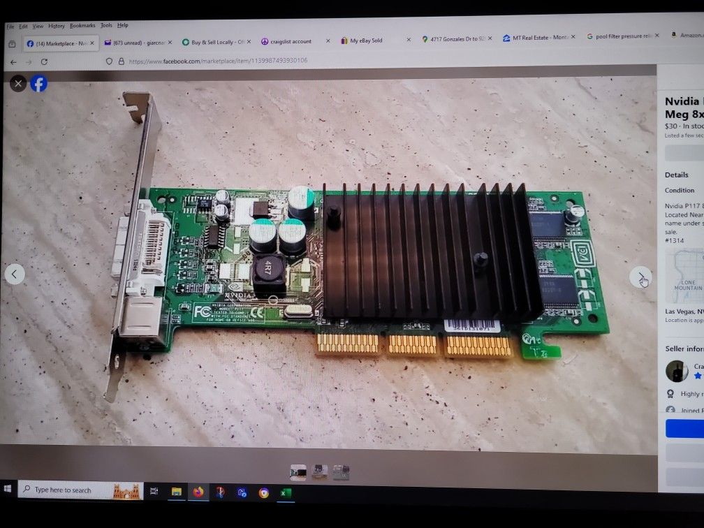 Nvidia P117 8902 Ver 110 64 Meg 8x AGP