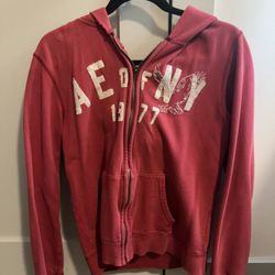 Vintage Aeropostale Burgundy Zip Hoodie ✧ faded y2k oversized cozy