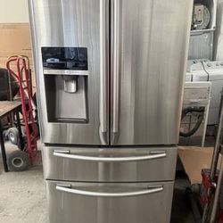 Samsung Four Door Stainless Refrigerator Water And Ice Dispenser 