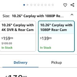 Portable Apple Carplay Screen for Car Android Auto Screen, 10.26" Car Stereo Wireless Car Play Screen to Any Car with Backup Camera,Voice Control, Blu