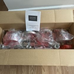 BRAND NEW 3 LIGHT BATHROOM VANITY LIGHT   BRUSHED NICKEL   3 GLASS GLOBES  26.75 INCHES LONG  HOME DEPOT $89.97 (SEE AD)  ASKING $60 💡💡