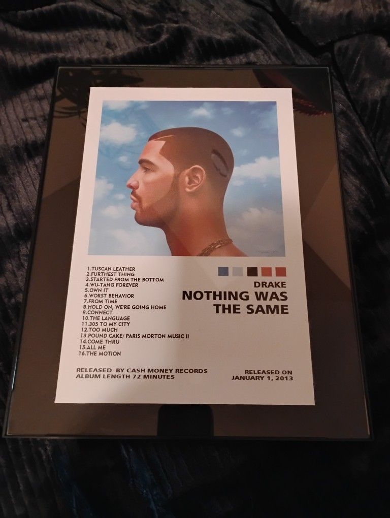 Drake Nothing was the same Photo Frame GLASS 11 inch x 14 inch $15