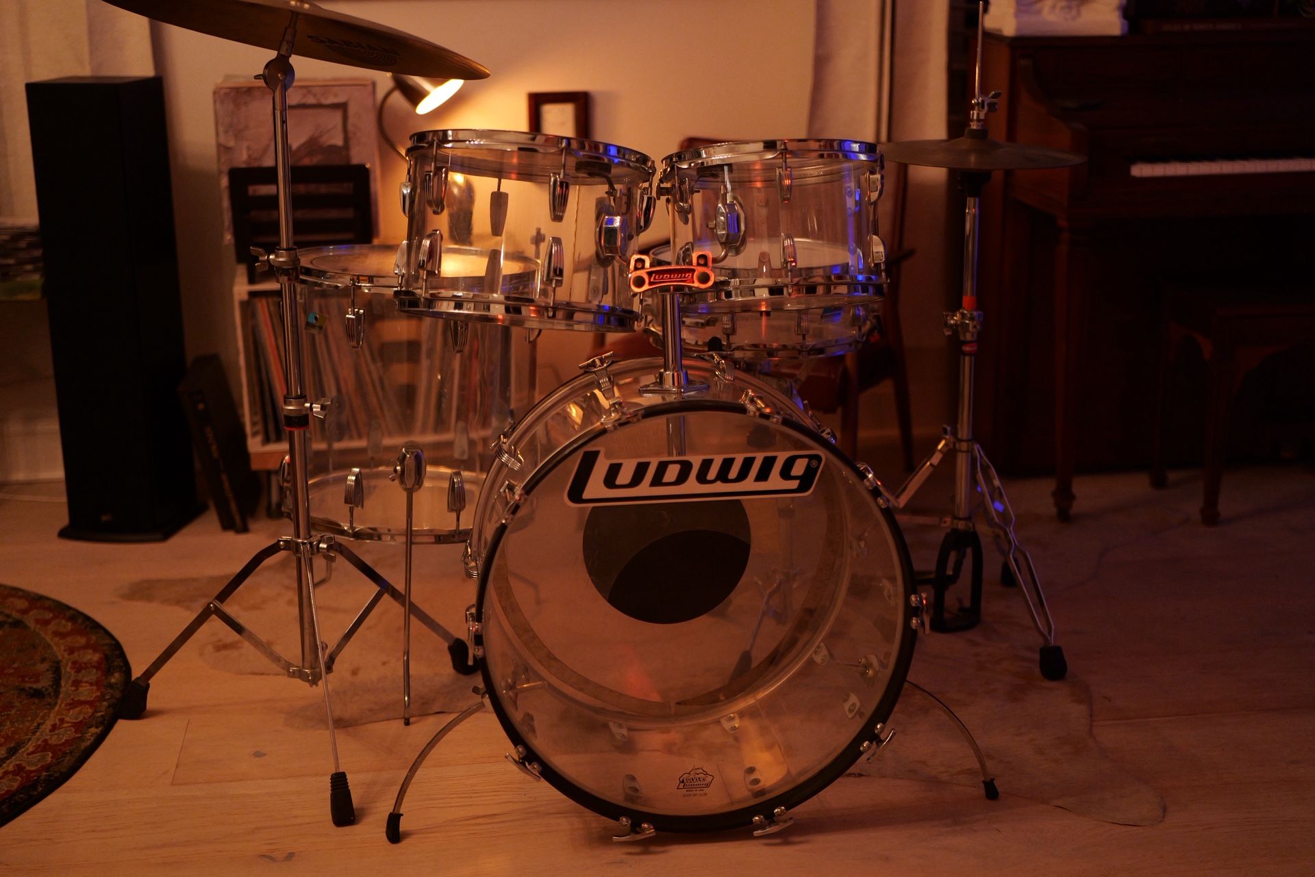 1973 Ludwig Vistalite Drum Set Clear