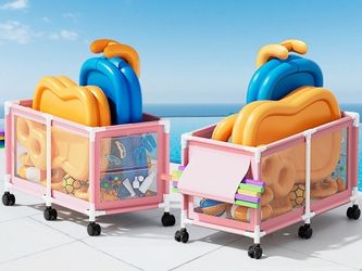 280 Gallon Swimming Pool Storage Bin, pool storage bin, pool storage, pool float storage bin, mesh rolling storage