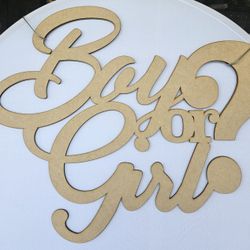 BOY OR GIRL WOOD SIGN