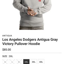 Dodgers Antigua Pullover Sweatshirt Size Large