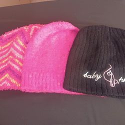 Set Of Three Girls Winter Hats 
