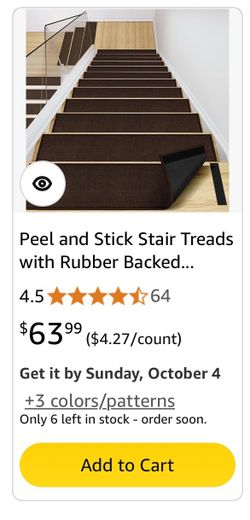 Peel and stick stair threads