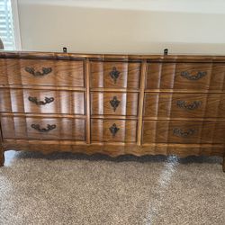 French Provincial Antique Dresser with Mirror