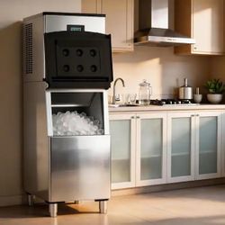 20.3 in. Freestanding Commercial Ice Maker 450 lbs./24H,Full Size Cubes, Self-Clean,in Stainless Steel,250 lbs. Storage