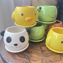 4” Cute Colorful Animal Ceramic Pot