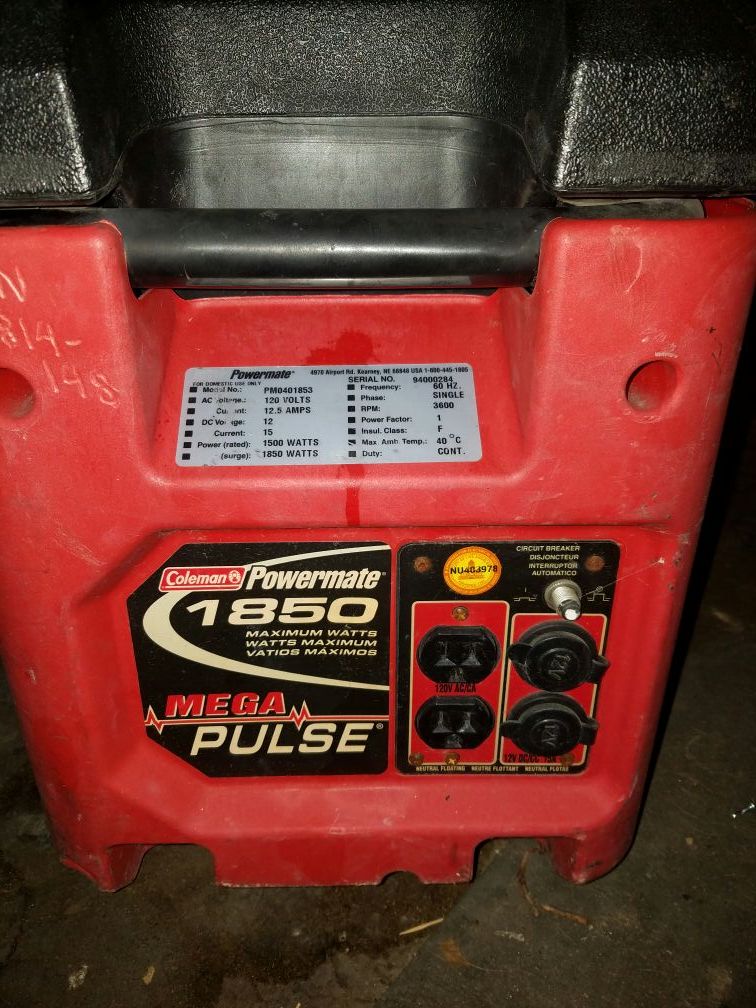 Generador marca coleman no quiere encender la vendo asi como esta
