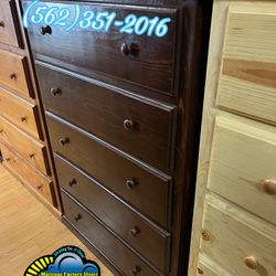 Brown Jumbo Pinewood Dresser Drawer Chest Comoda 