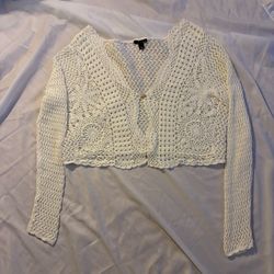 a.n.a Crochet Button Cardigan