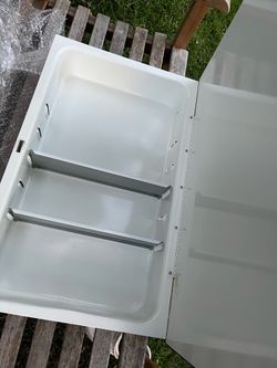 Mirror with medicine cabinet, recessed