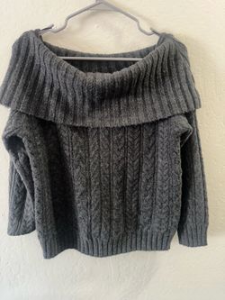 Cotton on fluffy cable off shoulder knit
