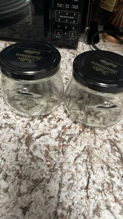 BIG MOUTH GLASS JAR SARDINES JELLY VEGGIES PRESERVE 