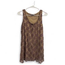 Cabi Lavender Lace Tank Top Tan Underlay Women’s Size Medium