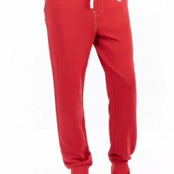 True Religion Men's Classic Logo Jogger Sweatpants  Color: Ruby Red Style: 103070 New with tags Mens size L