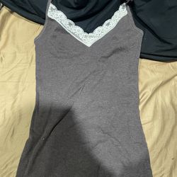 Women’s Junior Gray Tank Top Lace Trim - Old Navy- Size M