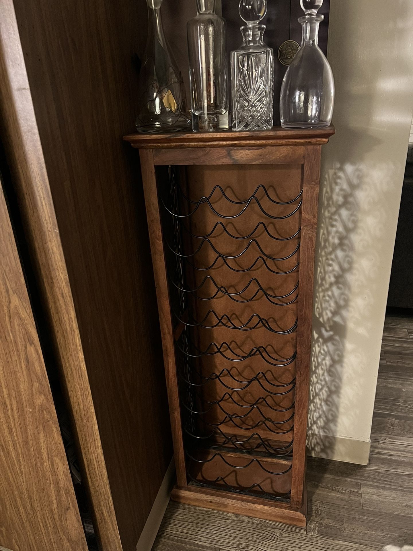 Wine Rack With Decanters