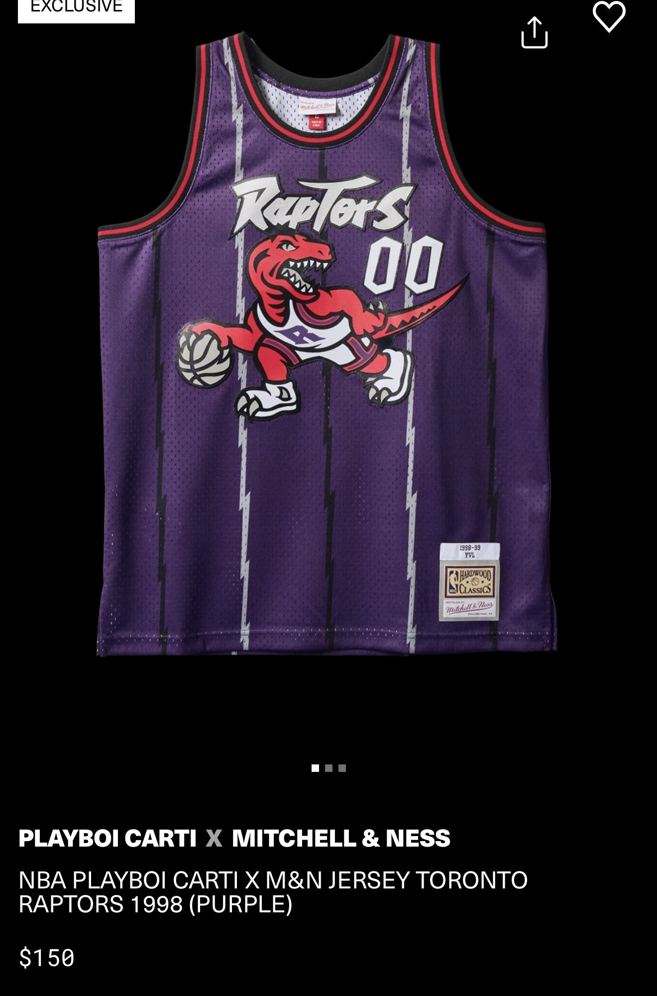Playboi Carti x NBA x Mitchell & Ness Raptors Jersey