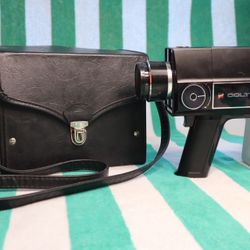 GAF Super 8 Zoom Movie Camera Colt 84 With Original Leather Case (Not Tested)