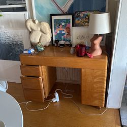 Vintage Mid Century Modern Maple Desk