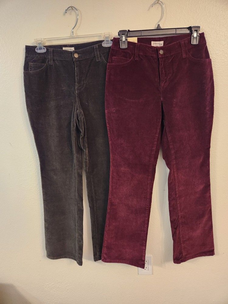 2 Pairs New Women's 4P Petite Corduroy Pants