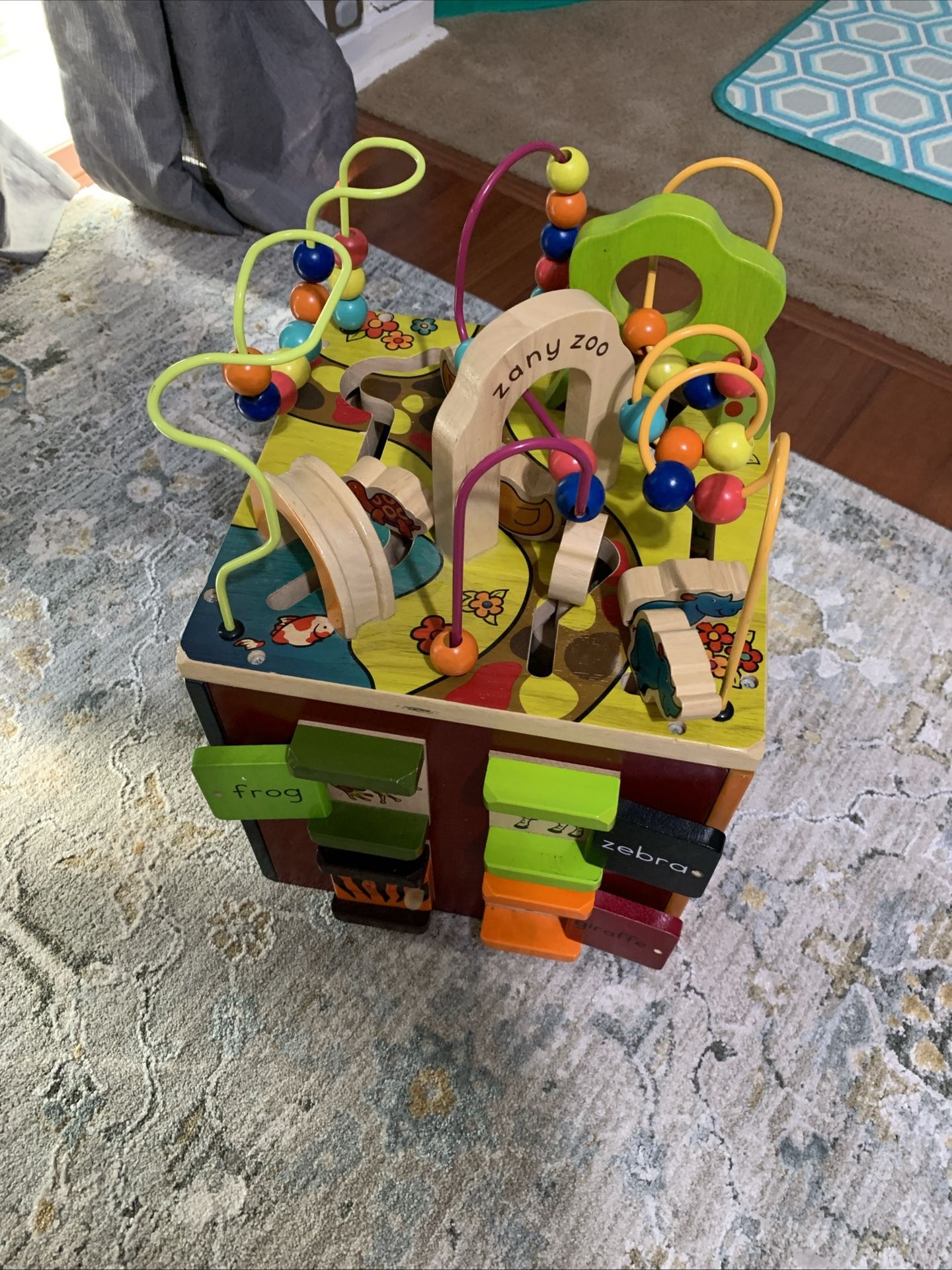 Zany Zoo Wooden Activity Cube