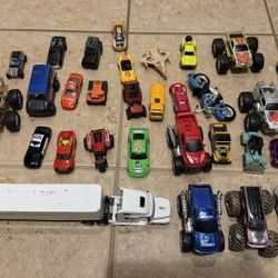 Monster Truck And Match Box Car Set 