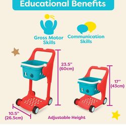 Kids pretend play grocery cart