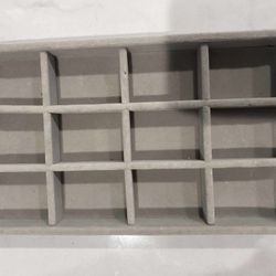 Gray Stackable Jewelry Display Tray Organizer, 12 Grids for Bracelets, 8 x 5