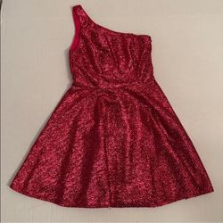 Lulu’s One Shoulder Fuchsias Dress 