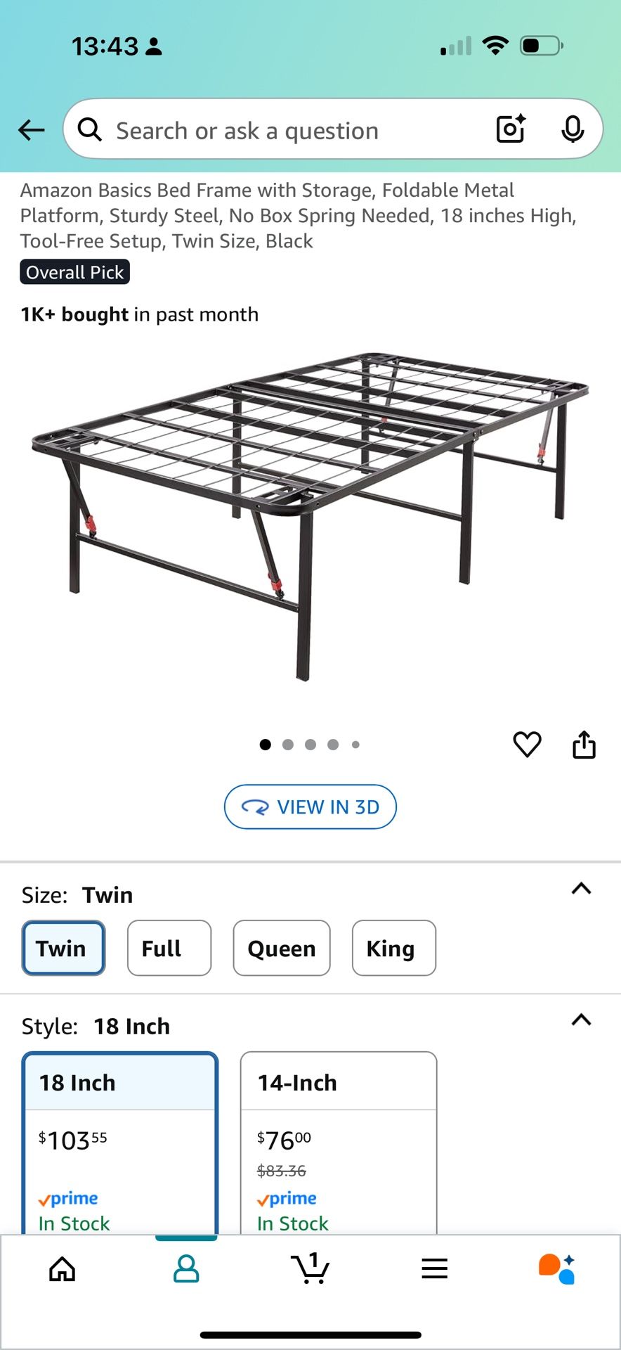 Foldable Twin Bed frame 