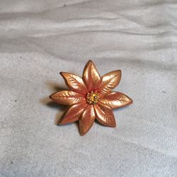 Red Poinsettia Pinback